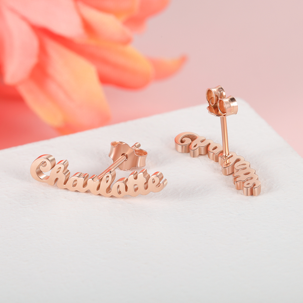 Boucles d'Oreilles Prénom Personnalisée Pour Elle