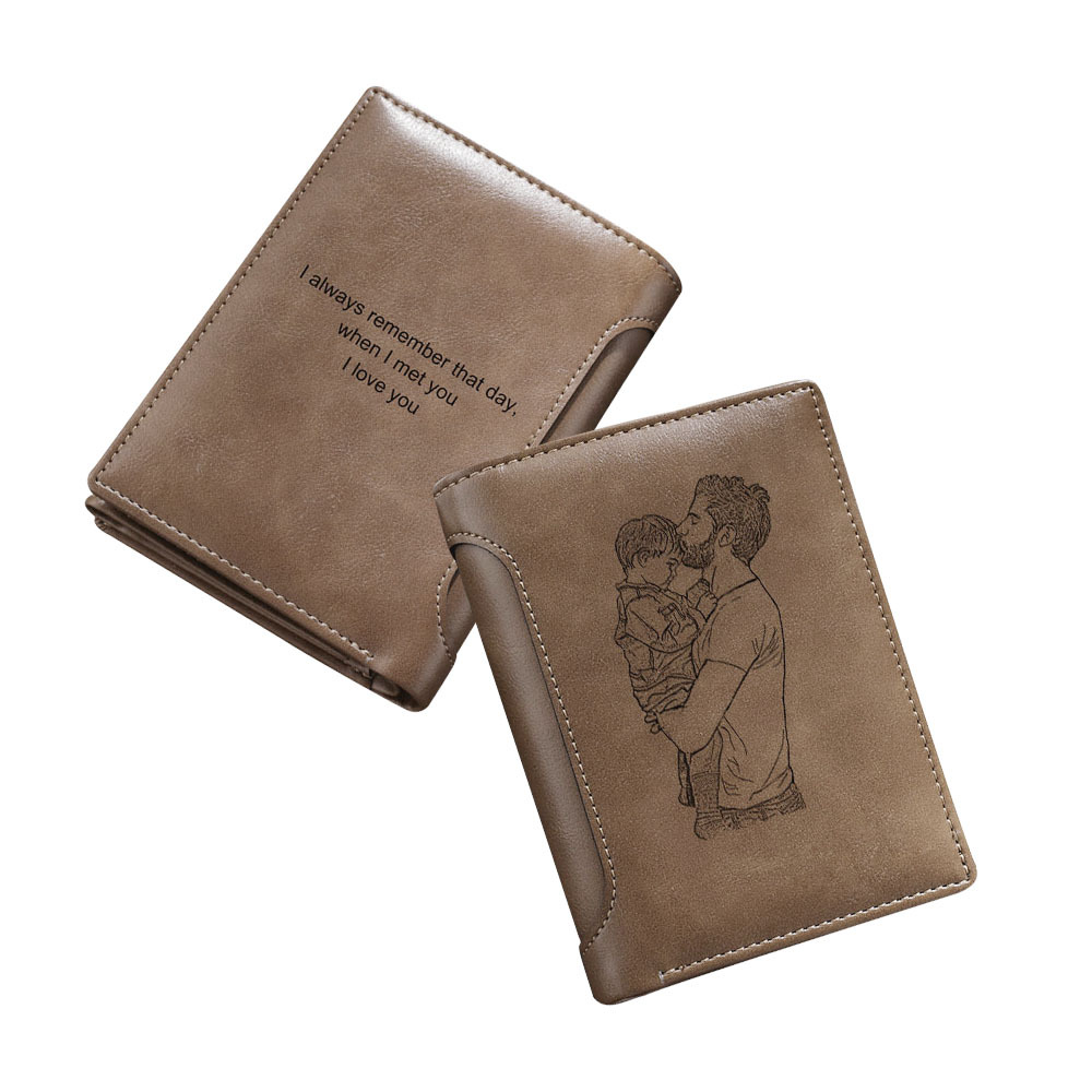Portefeuille Photo Personnalisée Classique Homme Porte-Monnaie cadeau anniversaire homme | Jessemade
