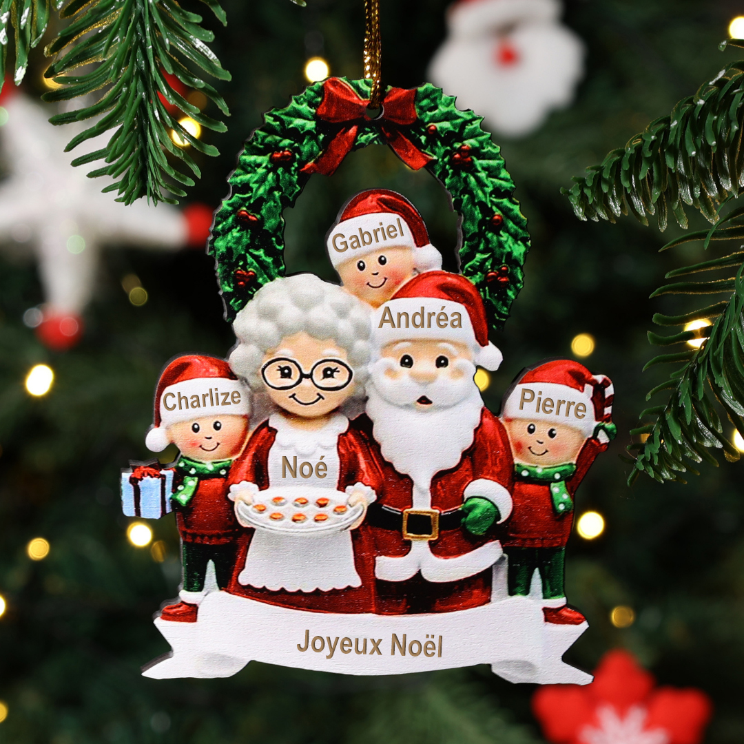 Décoration Sapin Noël Poupée 5 Prénoms Personnalisés et texte