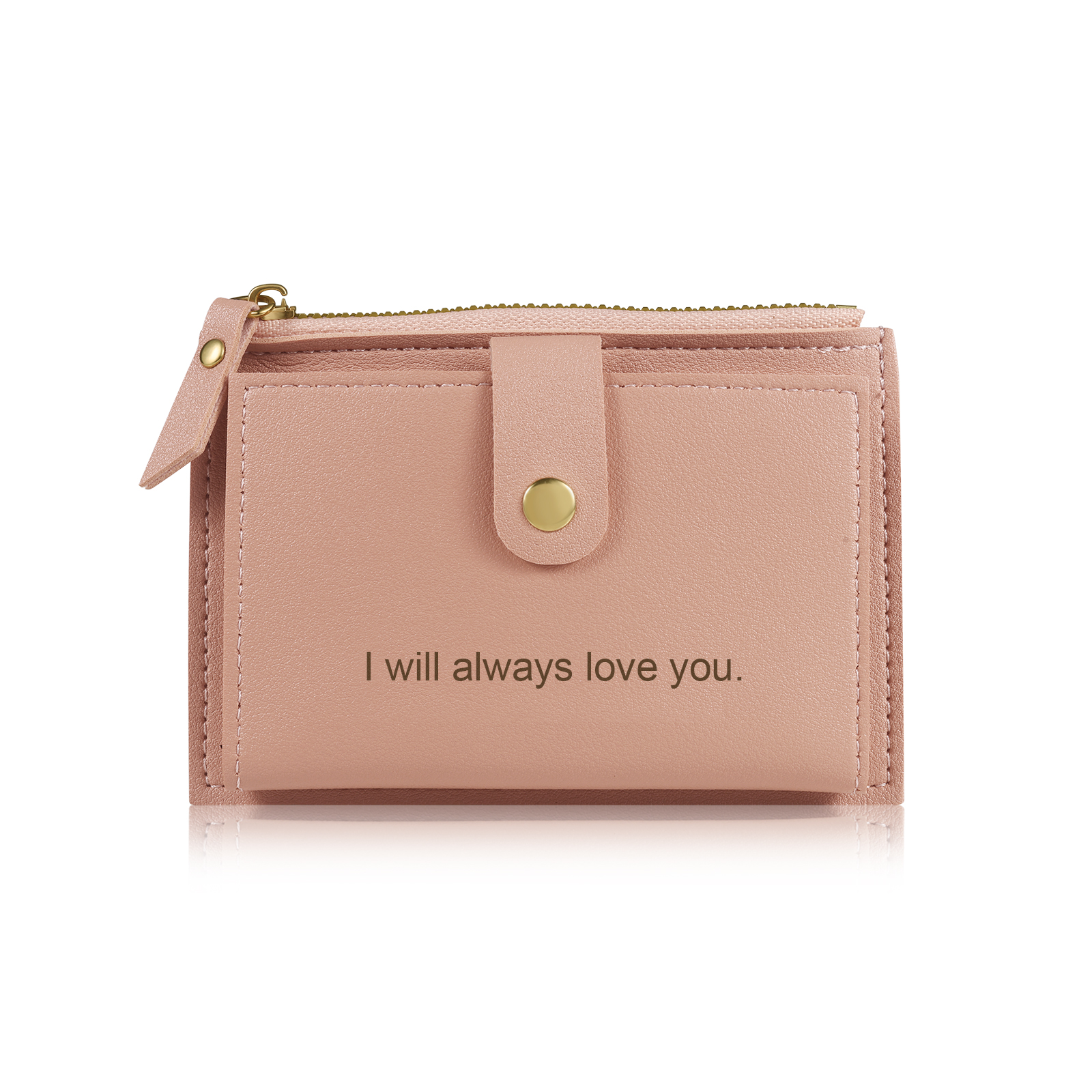 Portefeuille Femme Prénom et Texte Personnalisés avec Fleurs de naissance Porte-Monnaie Carte