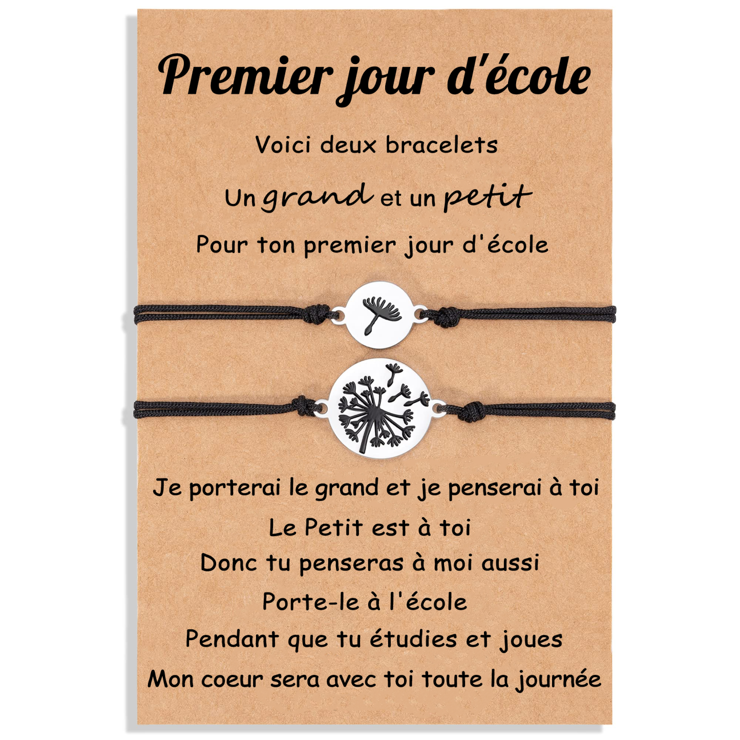 2PCS Ensemble de Bracelets Pissenlit Bracelet en Commun Cadeau Rentrée