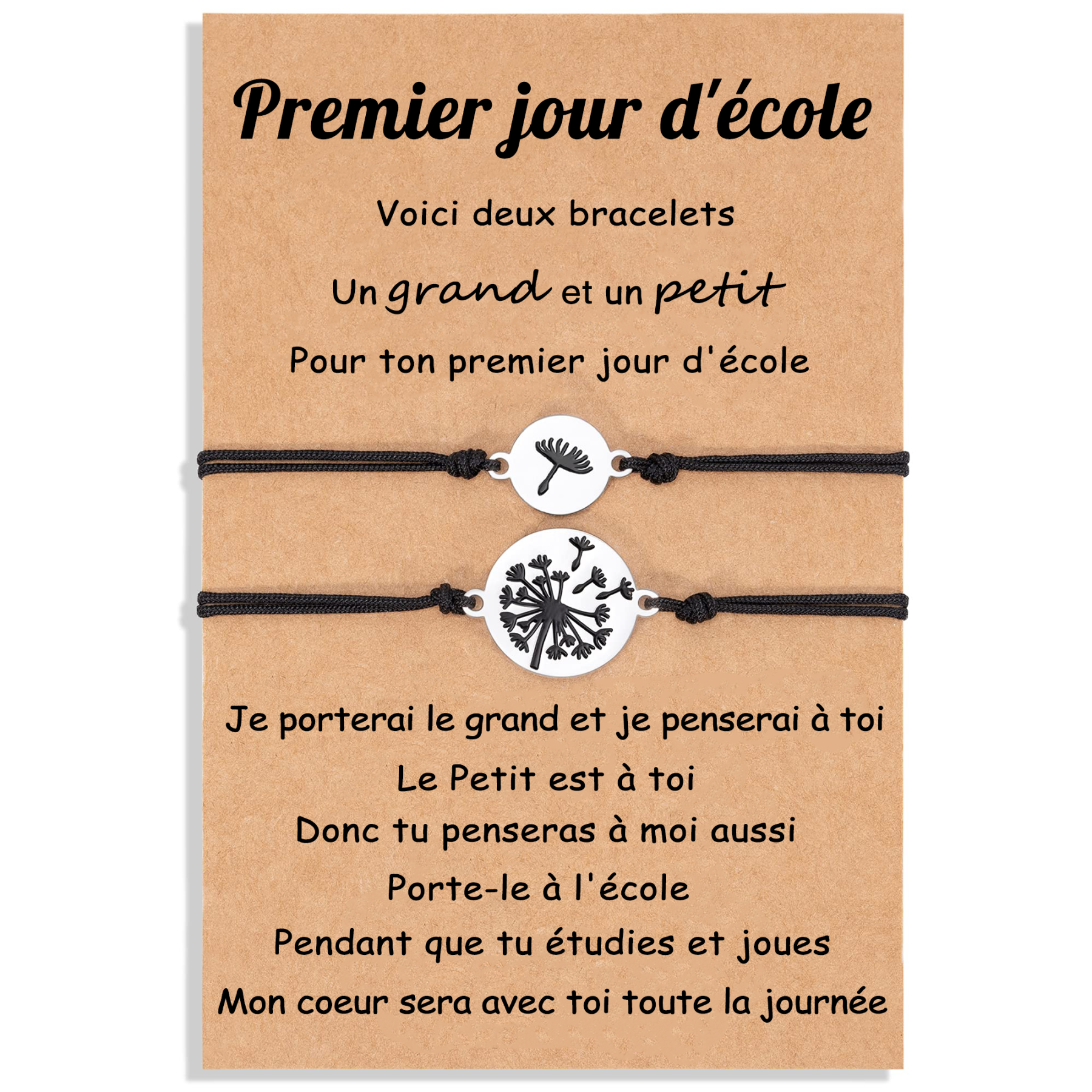 2PCS Ensemble de Bracelets Pissenlit Bracelet en Commun Cadeau Rentrée