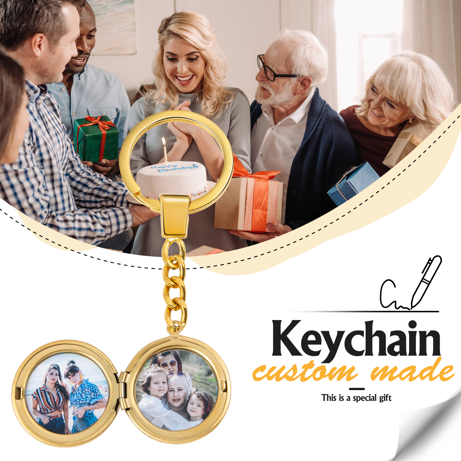 Porte-Clés 2 Photo Personnalisé