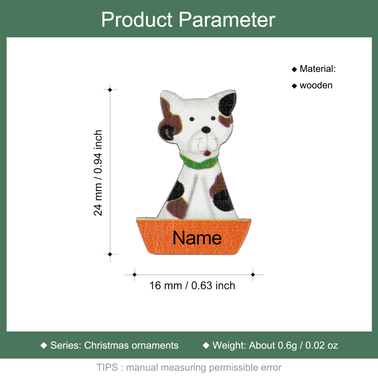 Ornement collé animaux Prénom Personnalisé