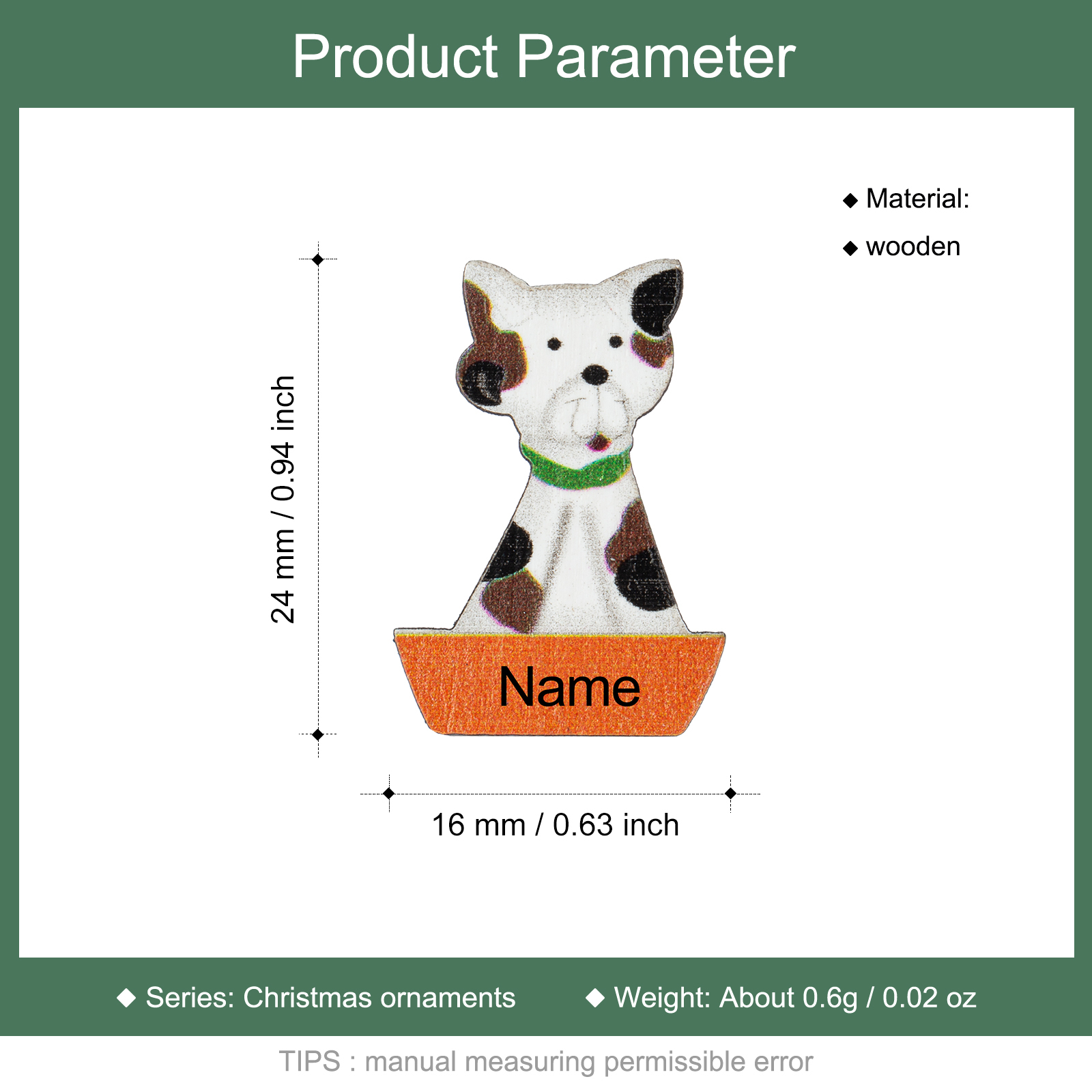 Ornement collé animaux Prénom Personnalisé