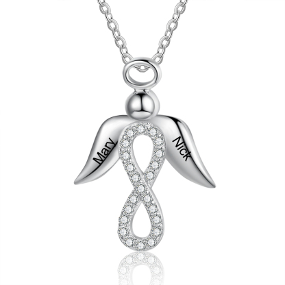Jessemade FR A ma meilleure amie - Collier aile avec Infini 2 Prénom Personnalisé