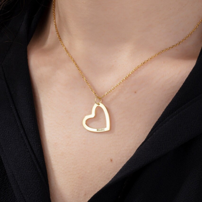 Collier Prénom Gravé Personnalisé 2 Coeurs