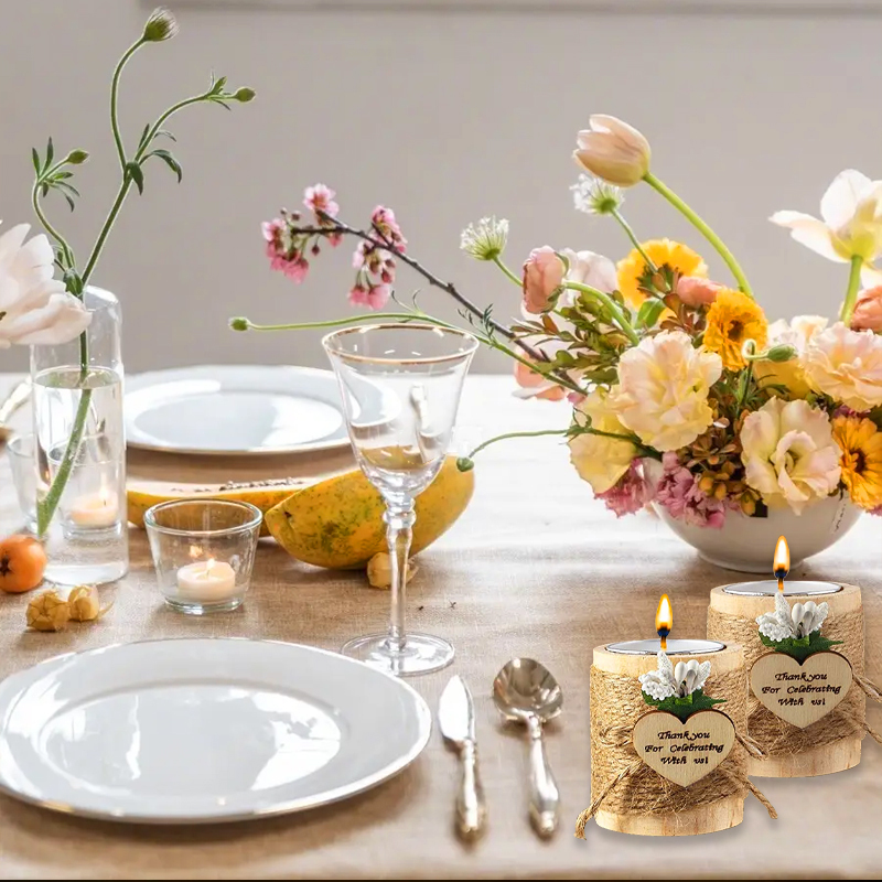 Bougeoir en Bois avec bougie