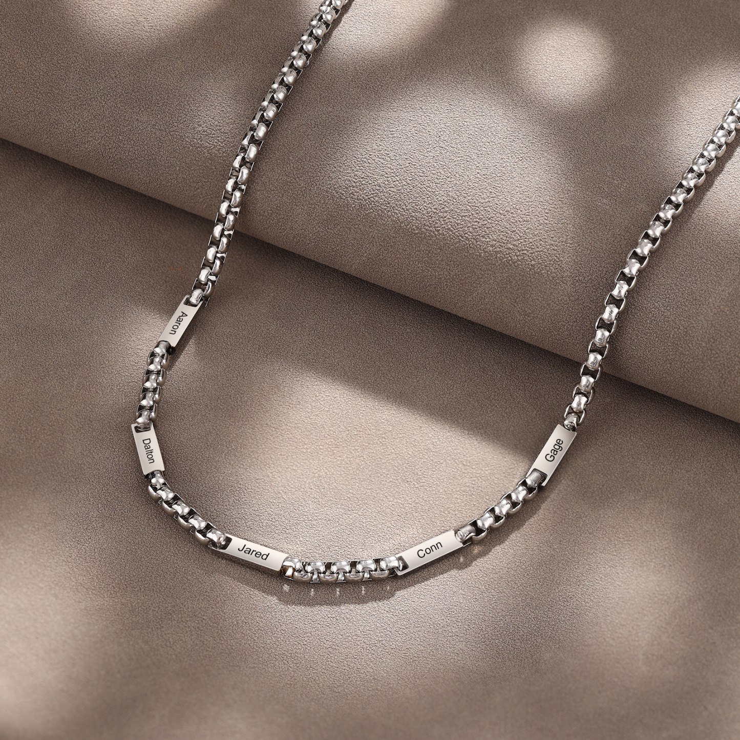 Collier Personnalisé Acier Inoxydable – 1 à 5 Prénoms Gravés, 3 Couleurs au Choix, Collier Personnalisé Homme | Jessemade