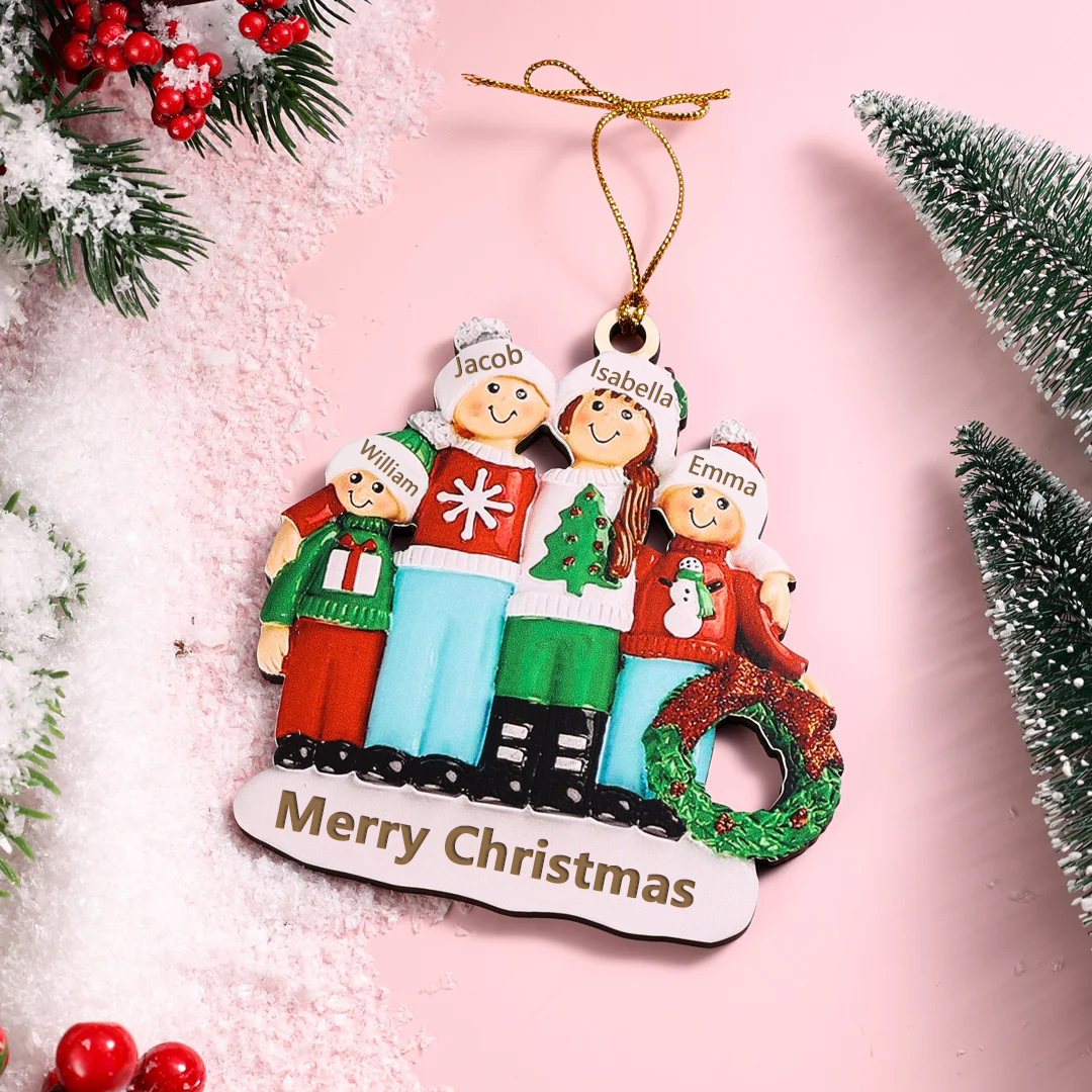 Décoration Sapin Noël Poupée 4 Prénoms Personnalisés et texte | Jessemade