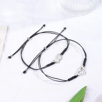 2PCS Ensemble de Bracelets Papillon Bracelet en Commun Cadeau Rentrée Scolaire Premier jour d’école｜Jessemade