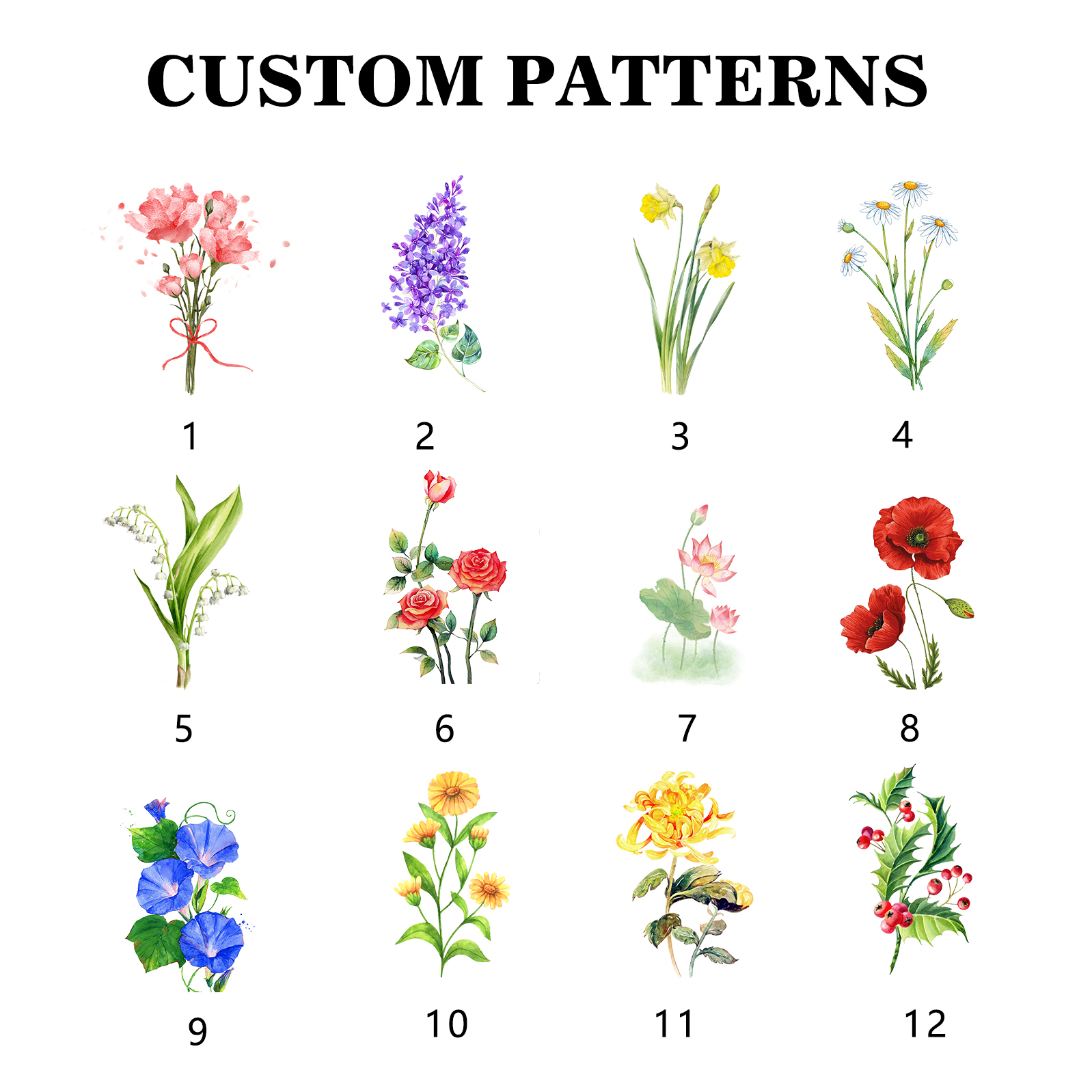 Trousse scolaire Étui à Crayons Prénom et Lettre Personnalisé avec Fleur de Naissance Pochette à Crayons Sac à Crayons