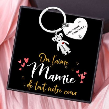 Jessemade FR À Ma Mamie - 1-5 Noms Porte-Clés Personnalisés Avec Breloques Enfants