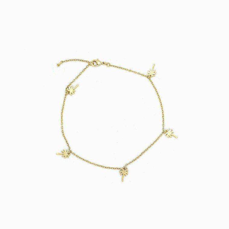 Bracelet de cheville doré avec pendentif palmier – Bijou estival tendance | Jessemade