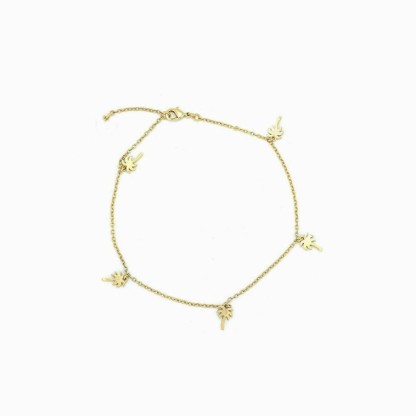 Bracelet de cheville doré avec pendentif palmier – Bijou estival tendance | Jessemade