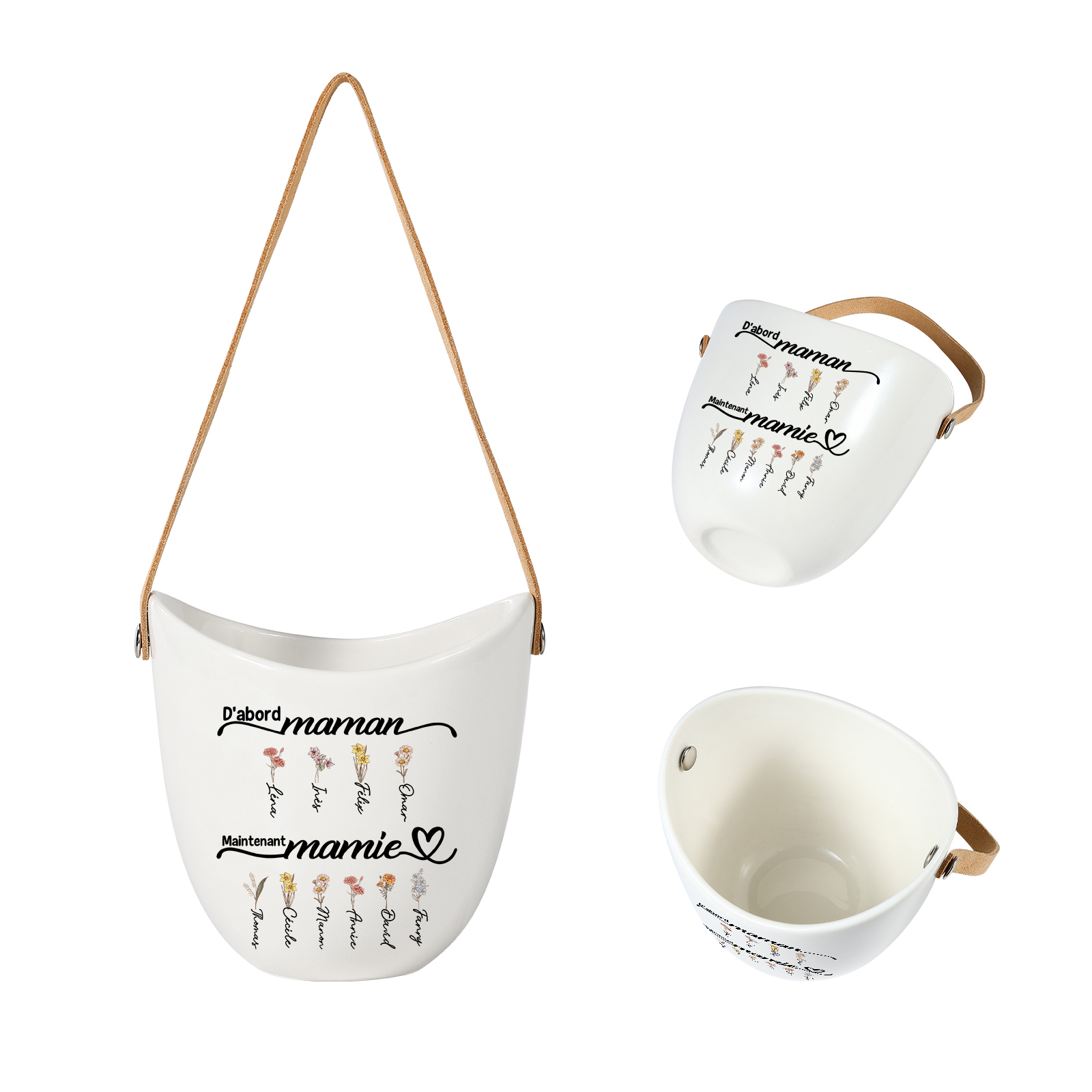 Pot mural Personnalisé en Céramique avec Fleur de Naissance