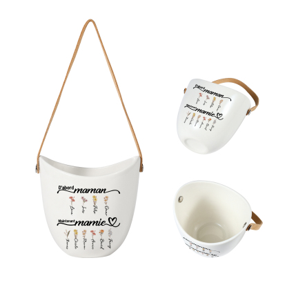 Pot mural Personnalisé en Céramique avec Fleur de Naissance