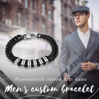 Bracelet Gourmette en acier inoxydable 6 Prénom Personnalisé Bracelet Homme