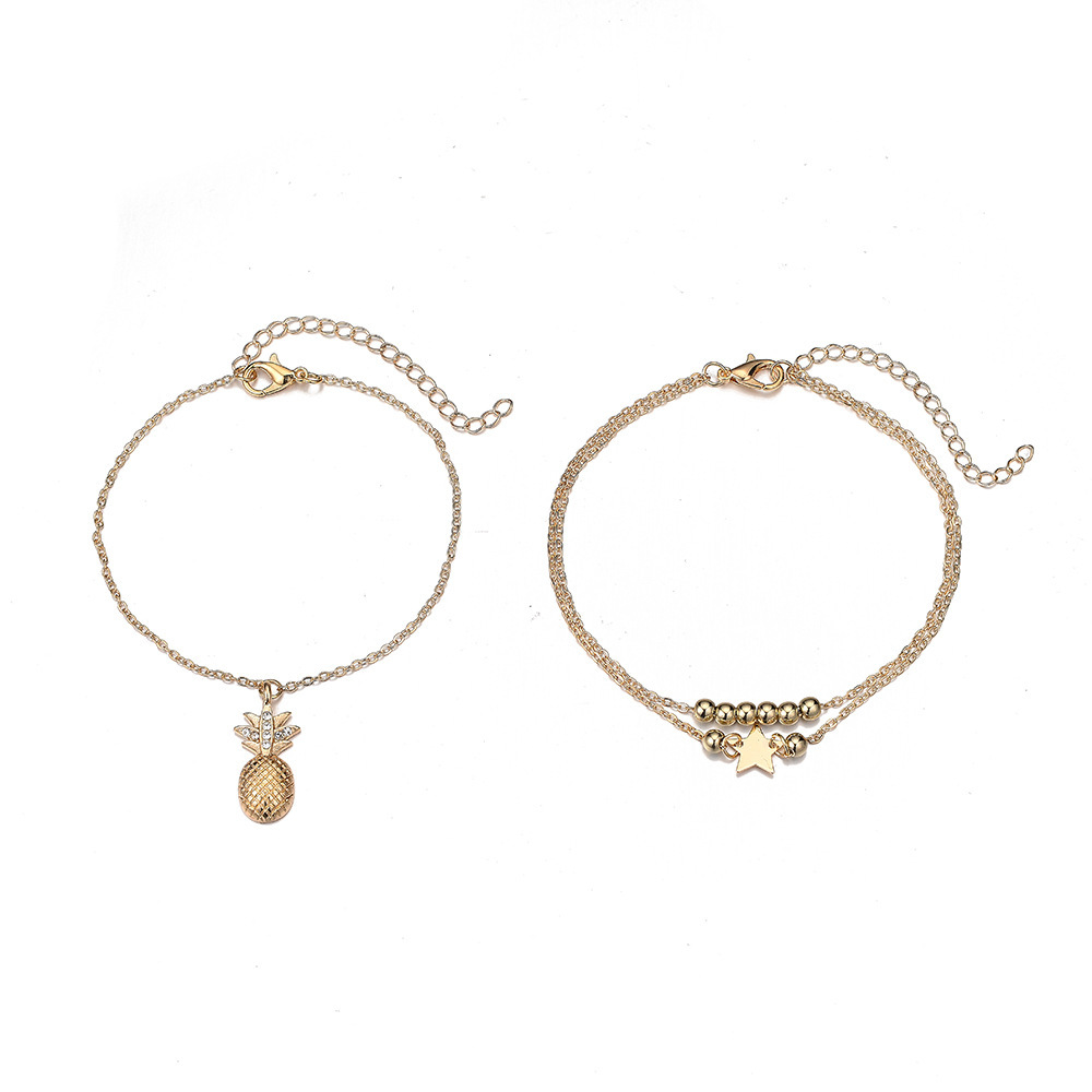 Bracelet de cheville bohème pendentif ananas