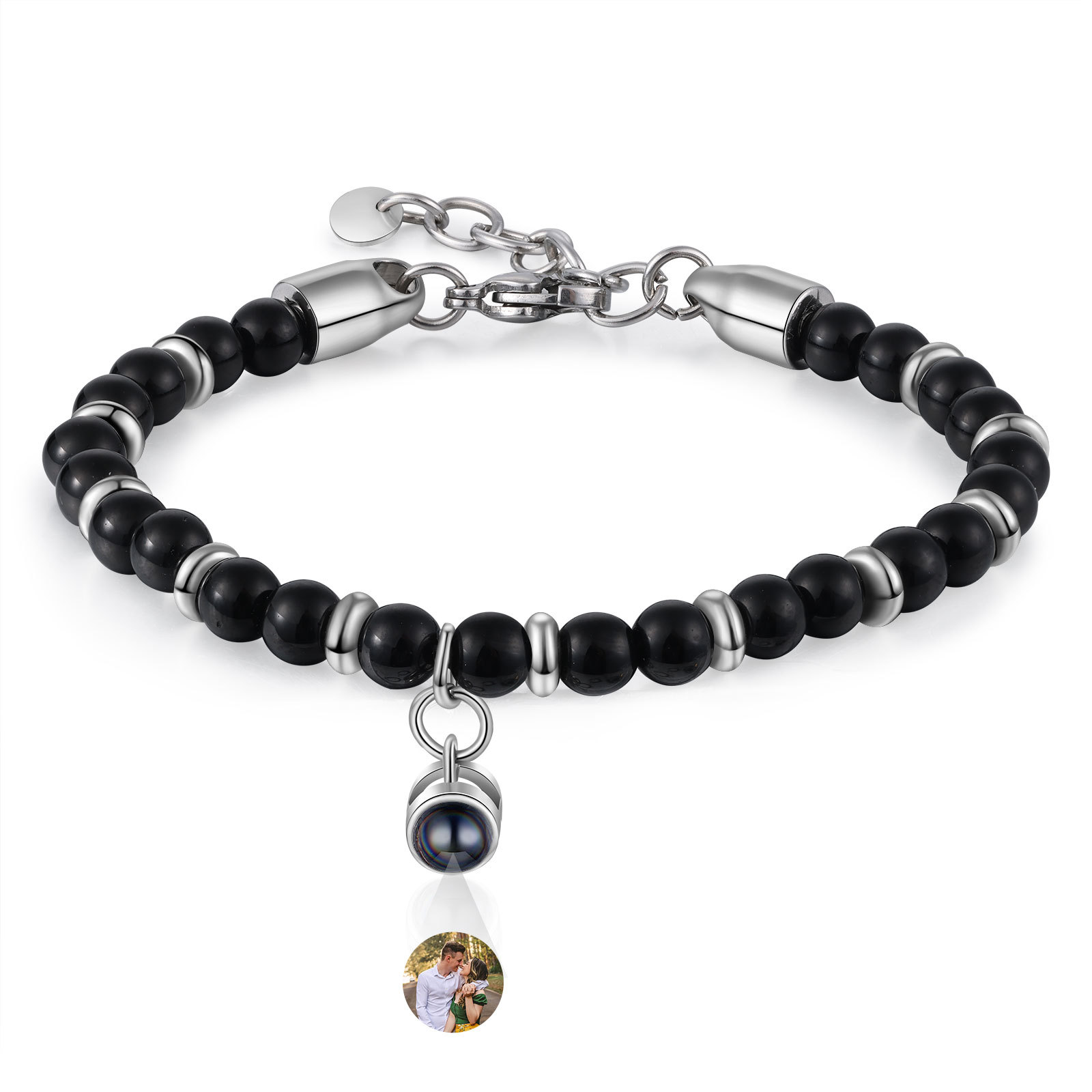 Bracelet Homme Projection de Pierres Photo Personnalisée