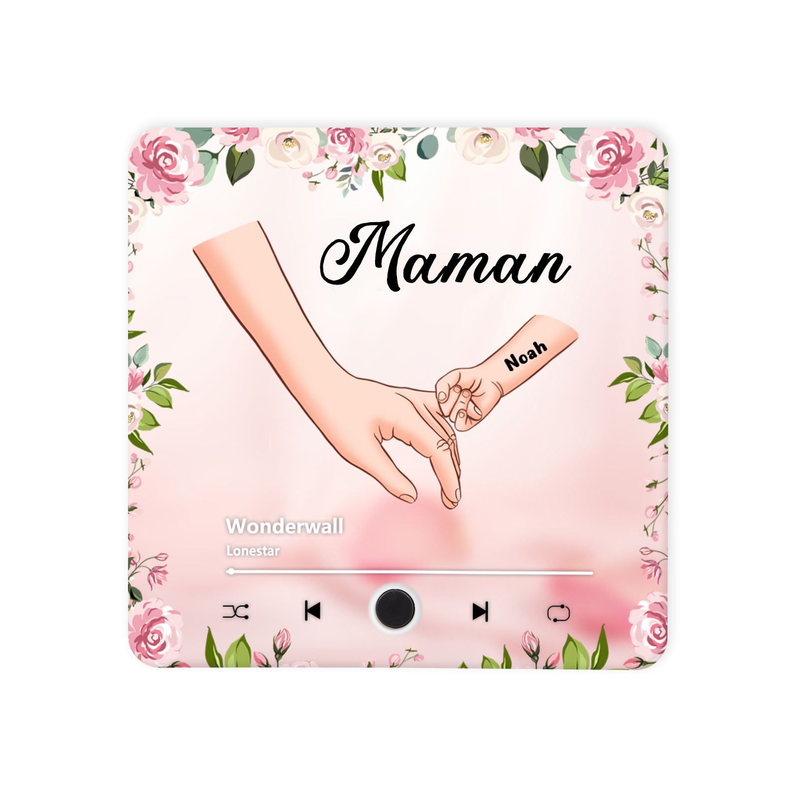 À Maman/Mamie - Aimant Frigo Musical Personnalisé avec 1 Prénom et Texte Aimant De Réfrigérateur pour Femme | Jessemade