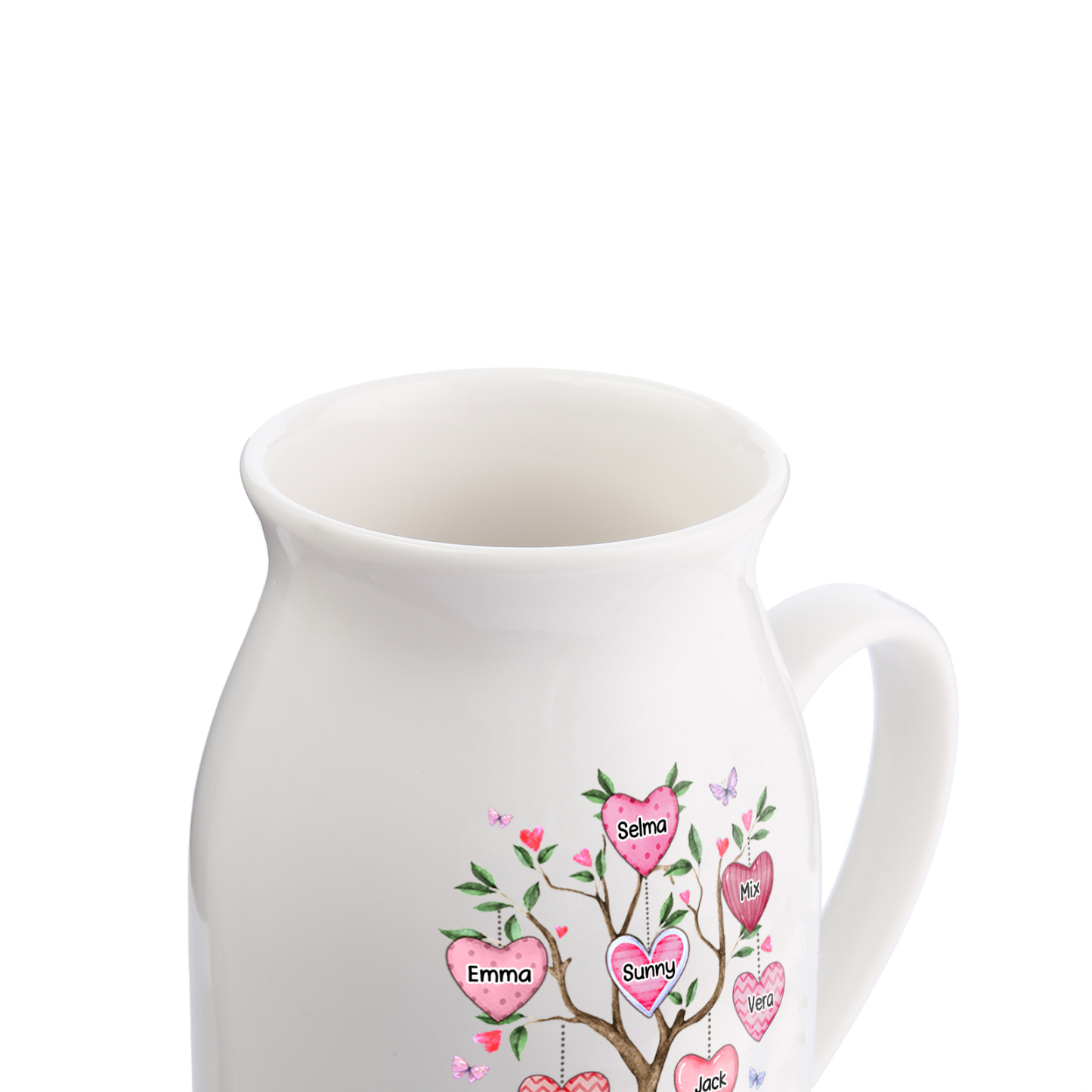 Vase à Fleurs Arbre 7 Prénoms Personnalisés avec Texte et Année Décoration de la Maison