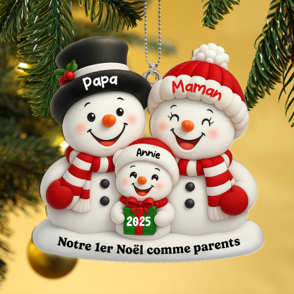 Décoration sapin de Noël Personnalisée - Notre 1er Noël comme parents