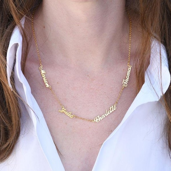 Collier 4 Prénoms Personnalisés Pour Elle