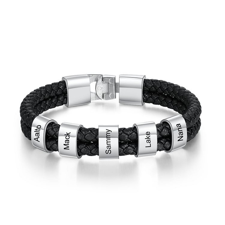 À mon Homme - 1-8 Noms Bracelet Cuir tressé Personnalisé Bracelet Homme