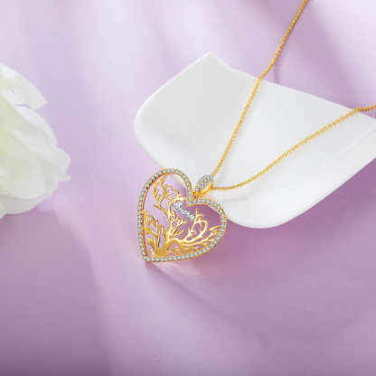 À  ma Mamie- Collier Pendentif Arbre de vie Arbre généalogique 1 prénom