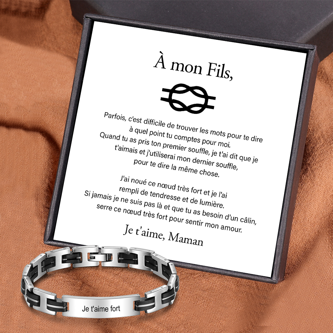 À Mon Fils-Bracelets Pour Hommes Bracelets Gravure Personnalisés Bracelet Homme