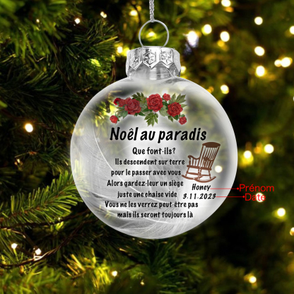 Boule transparente commémorative Décoration Sapin Noël Prénom et Date Personnalisés boule de noël | Jessemade