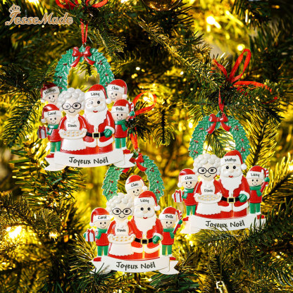 Décoration Sapin Noël Poupée 3 Prénoms Personnalisés et texte