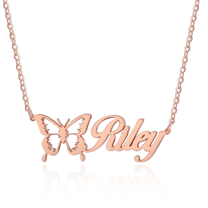 Collier Prénom Personnalisés Papillon