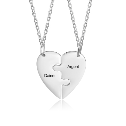 Collier Personnalisé avec 2 Prénoms Collier Coeur pour Couple｜Jessemad