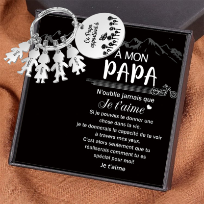À Mon Papa - 1-5 Noms Porte-Clés Personnalisés Avec Breloques Enfants