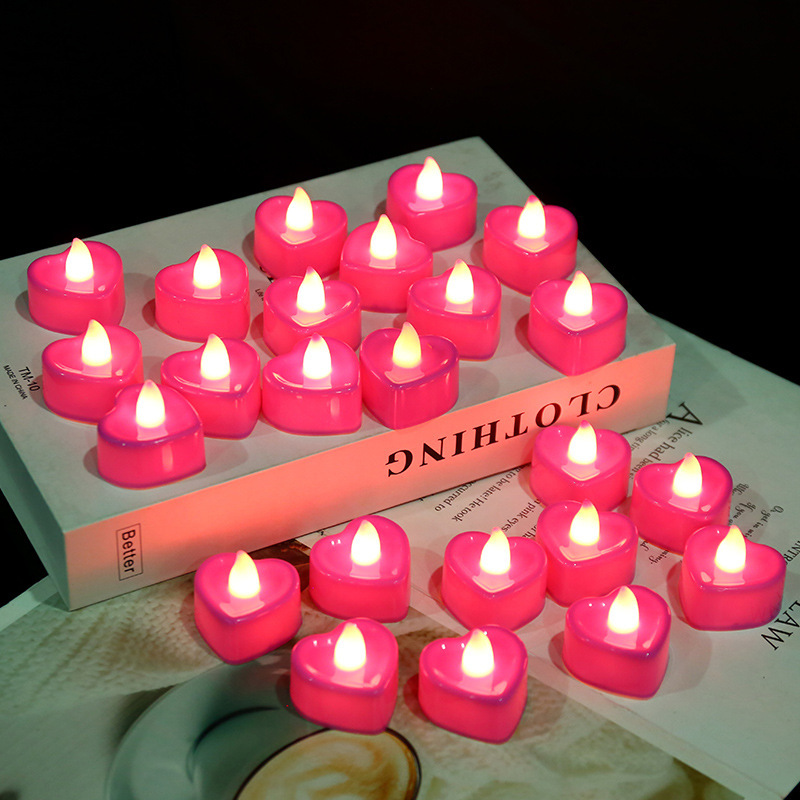 Bougie LED Cœur 1 pièce Cadeau Saint-Valentin Romantique