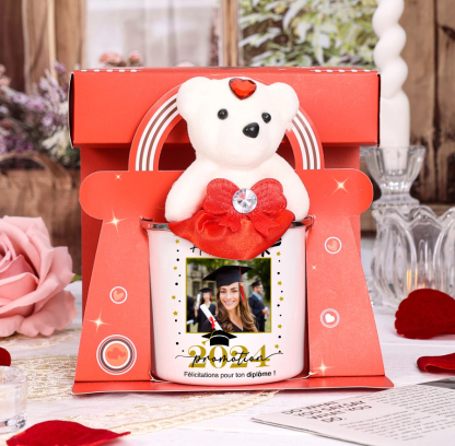Tasse émaillée Diplômé 1 Prénom et Photo Personnalisés avec Année Cadeau de remise des diplômes