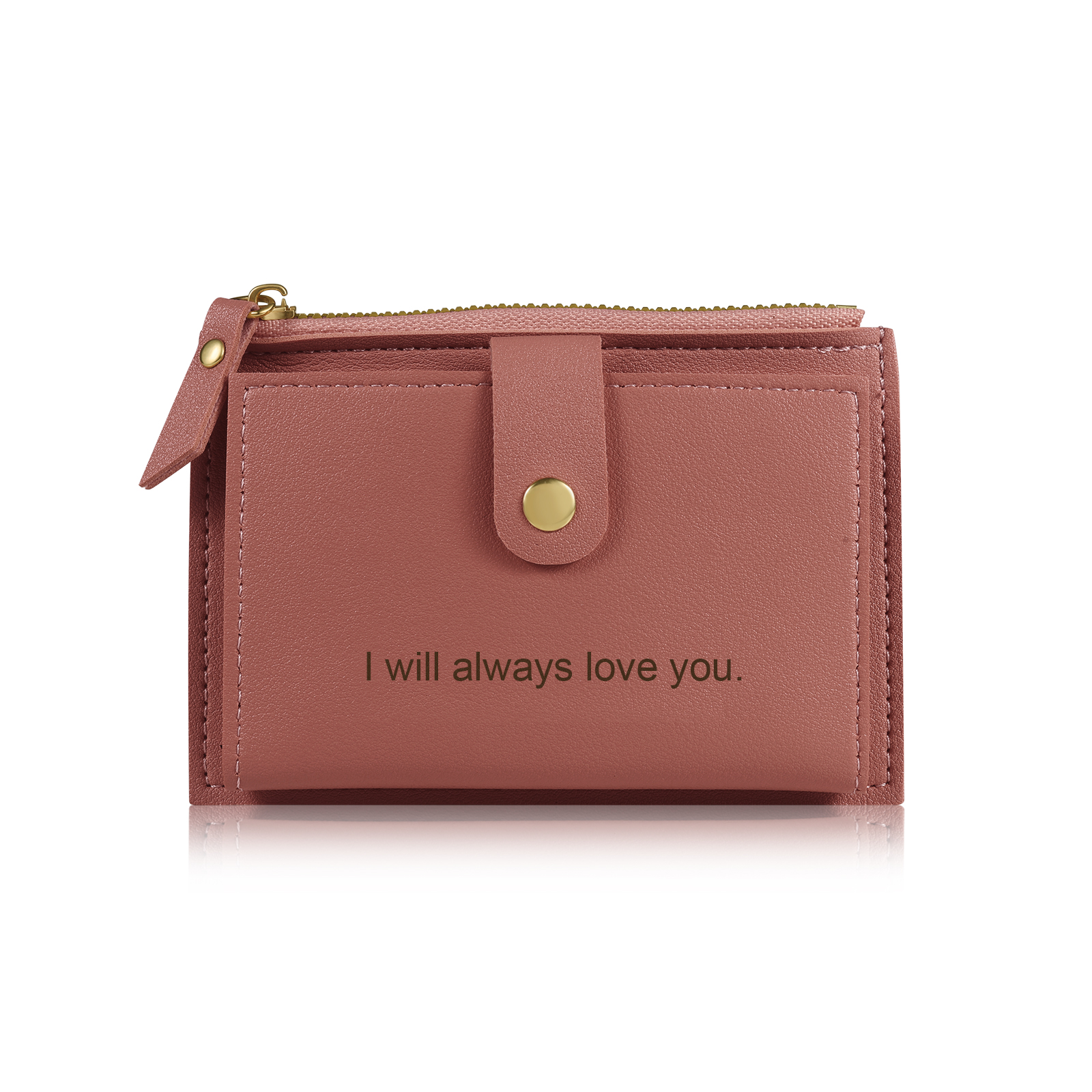 Portefeuille Femme Photo et Texte Personnalisés Porte-Monnaie Carte