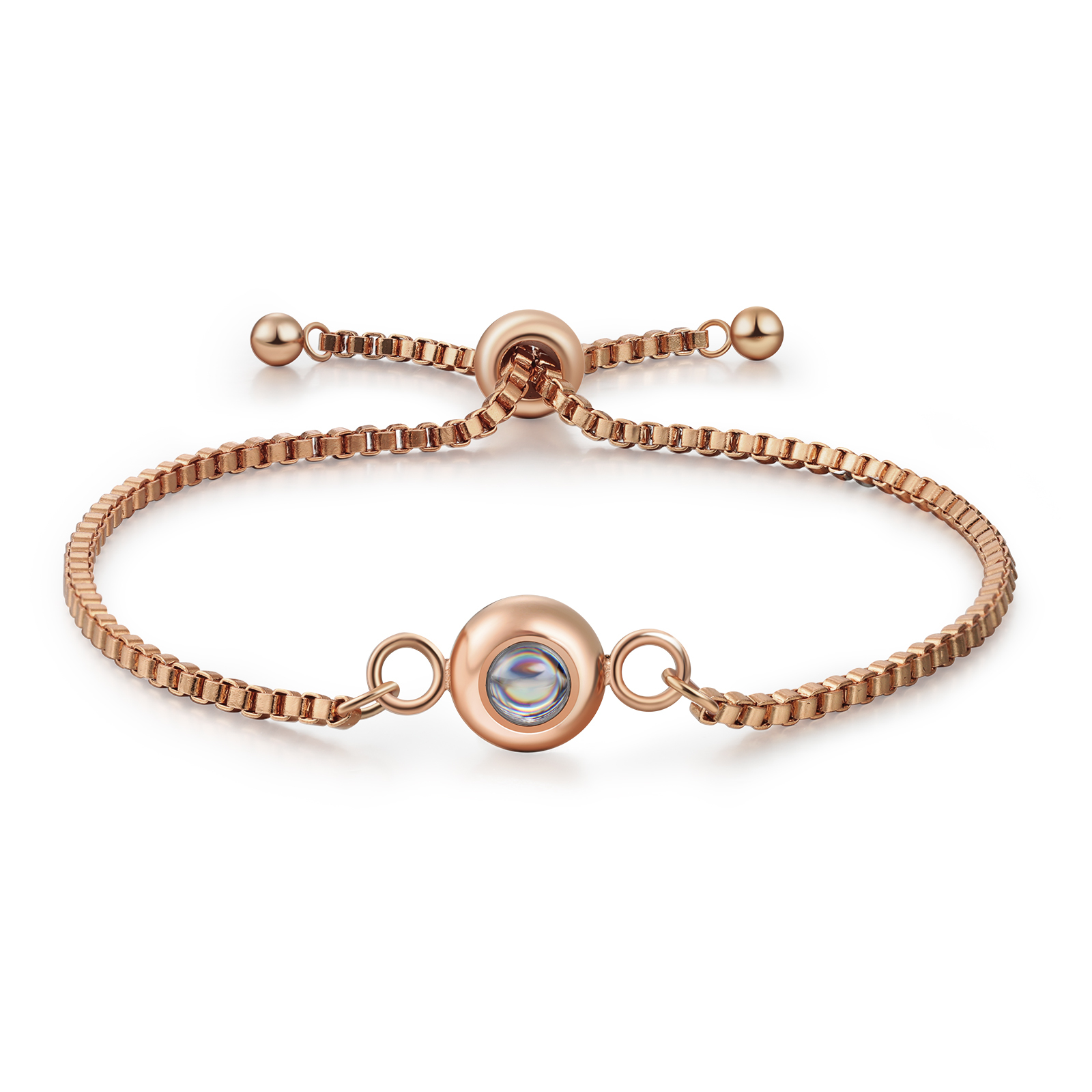 Bracelet Projection de Pierre avec Photo Personnalisée pour couple