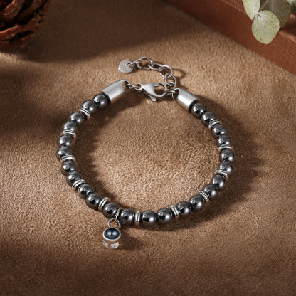 Bracelet Homme Projection de Pierres Photo Personnalisée
