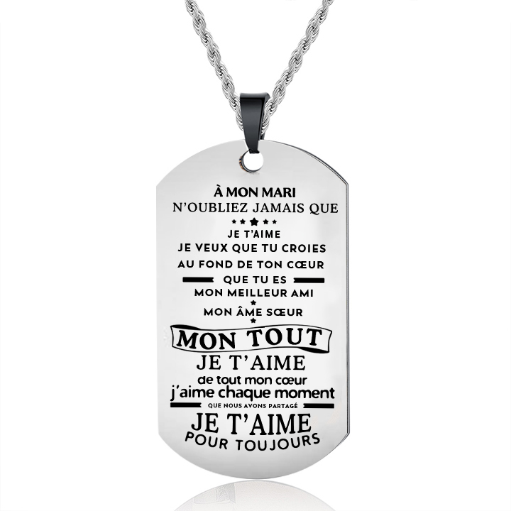 Bijoux Collier Pour Homme PersonnalisÃ© À Mon Mari Collier