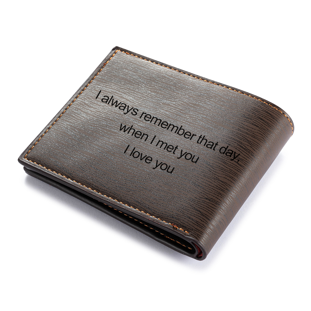 Portefeuille Photo Personnalisée Classique Homme Porte-Monnaie Carte Cadeau pour Père | Jessemade