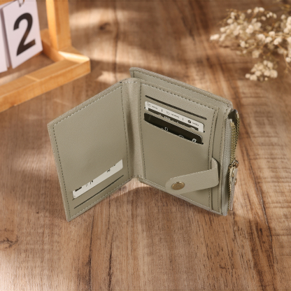 Portefeuille Femme Prénom et Texte Personnalisés avec Fleurs de naissance Porte-Monnaie Carte