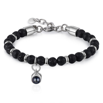 Bracelet Homme Projection de Pierres Photo Personnalisée