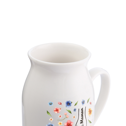Vase à Fleurs la main dans la main 2 Prénoms Personnalisés Décoration de la Maison
