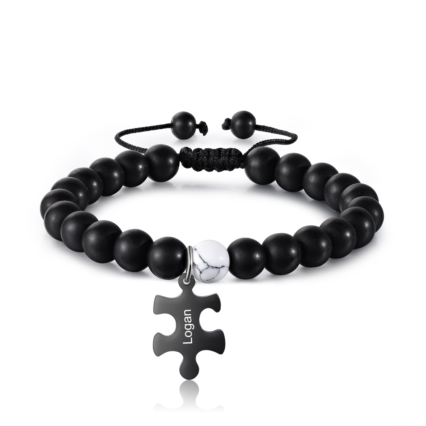 2PCS Bracelets puzzle 2 Prénoms Personnalisés pour Couple