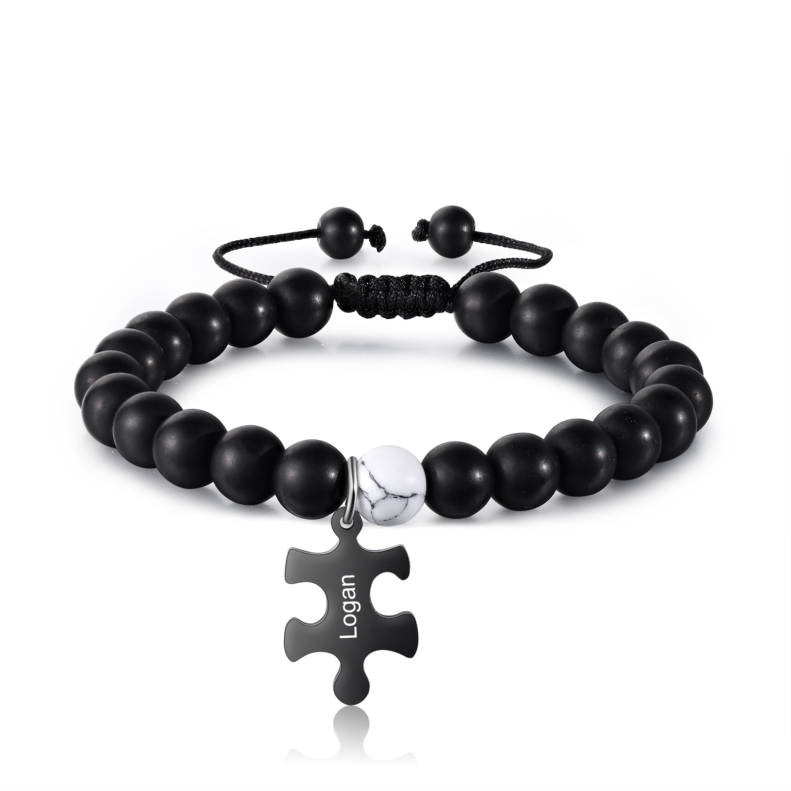 2PCS Bracelets puzzle 2 Prénoms Personnalisés pour Couple