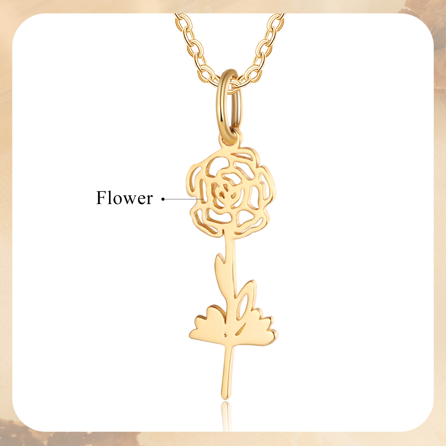 Collier Pendentif 1 Fleur de Naissance Personnalisée Collier Femmes