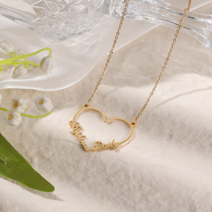 À ma meilleur amie - Collier Cœur 2 Prénom Personnalis